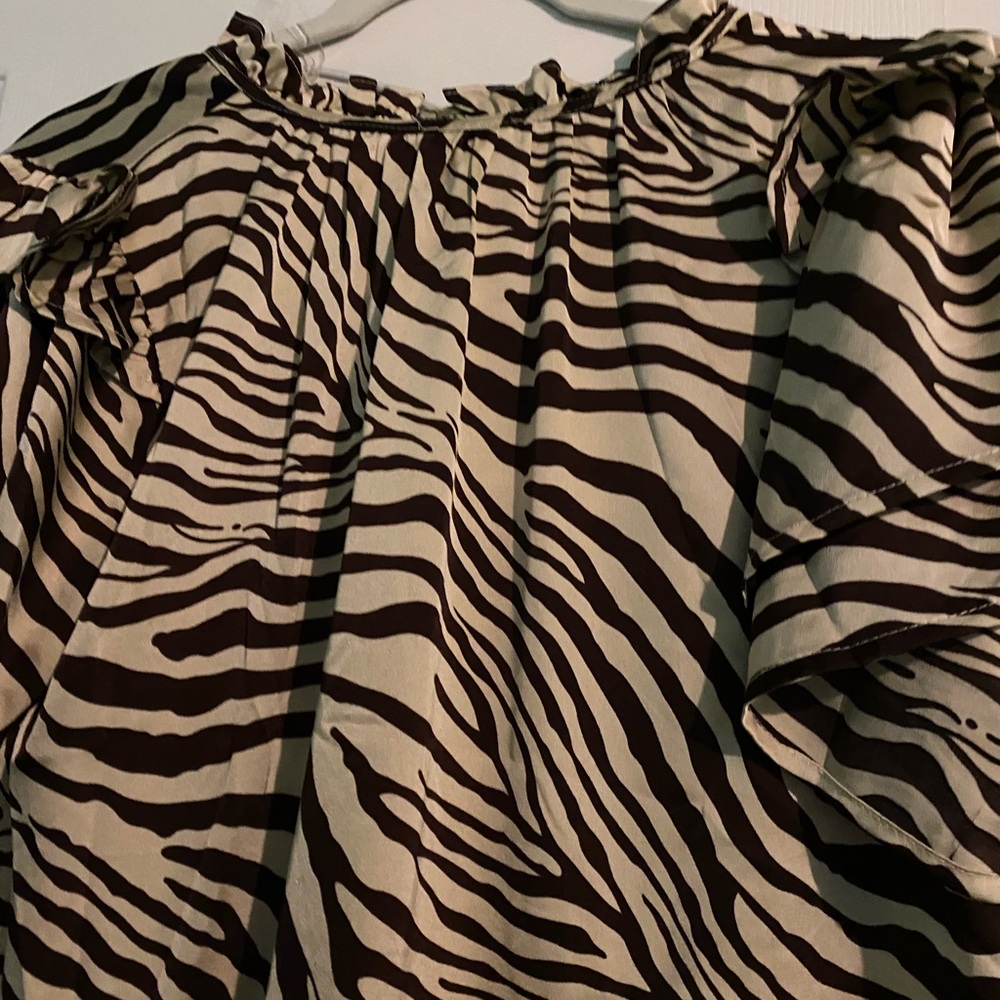 Tiered Zebra-Print Women's Dress - Black & Cream - Picture 7 of 9